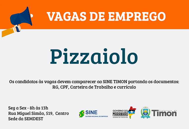 vagas pizzaiolo