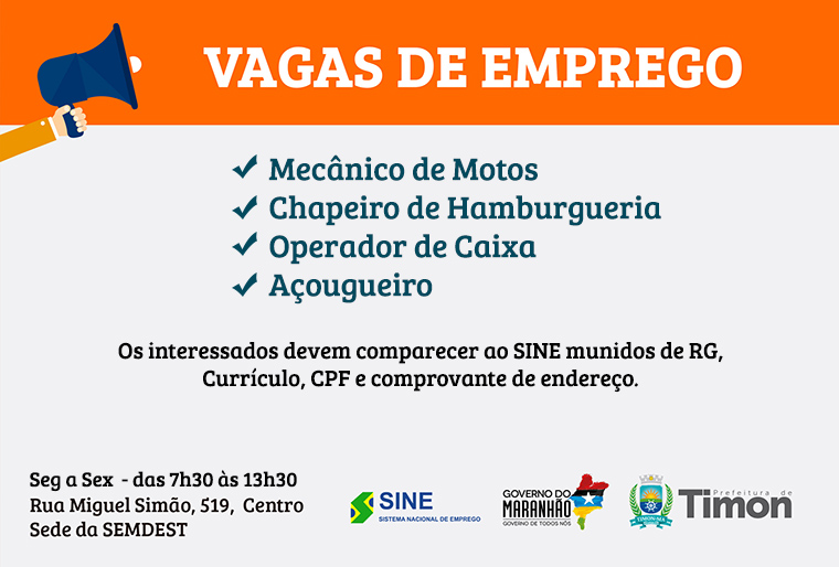 VAGAS de emprego