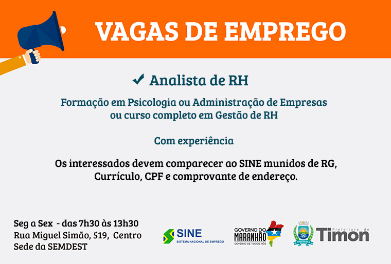 VAGAS de emprego ok