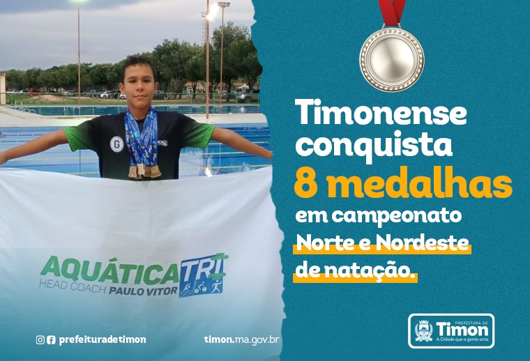 Jovem promessa da natação ense com 7 medalhas conquistadas