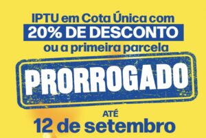 Prefeitura de Timon prorroga prazo para pagamento do IPTU 2025 até 12 de setembro