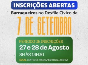 Prefeitura de Timon abre inscrições para barraqueiros no Desfile Cívico de 7 de Setembro